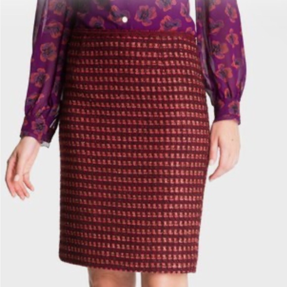 Tory Burch Red and Pink Pencil Skirt - Picture 3 of 4